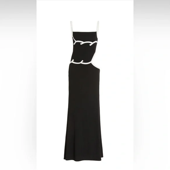 white christmas dresses Ruched Cutout Midi Dress
